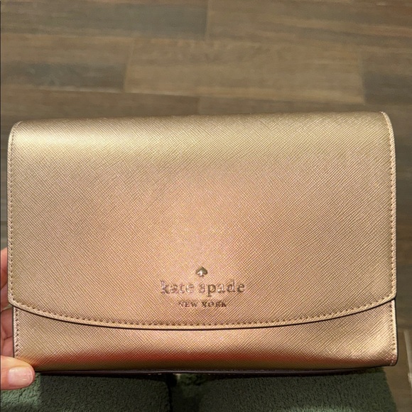 kate spade Handbags - Kate Spade Metallic Rose Clutch